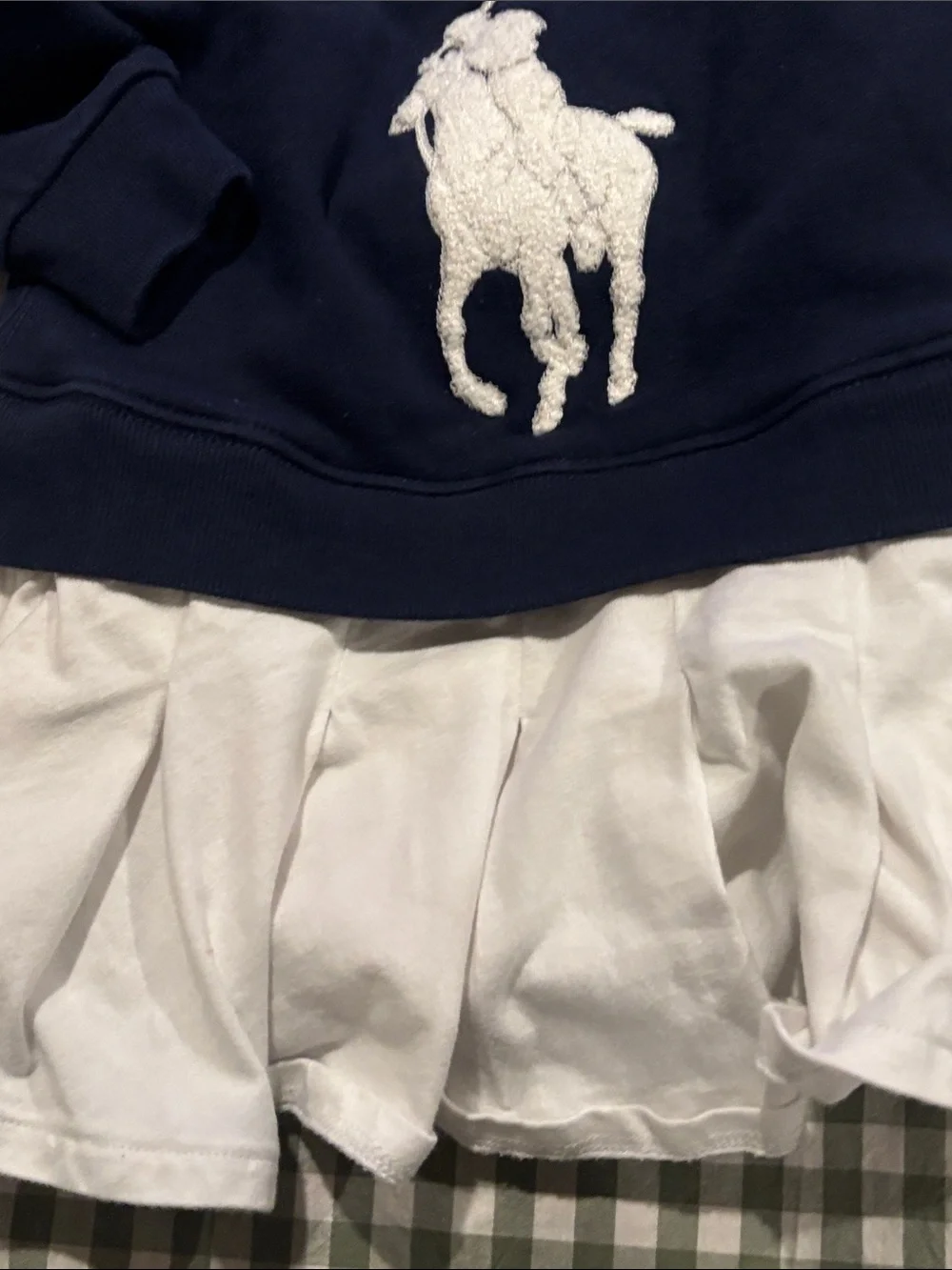 Ralph Lauren Navy  with White Polo Pony Embroidery dress